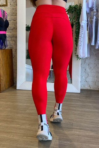 Red Brocade Fitwave Legging Donna Shape Red Brocade Fitwave Legging Donna Shape