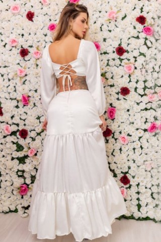 Vestido Chocolate Doce Jessie Off White