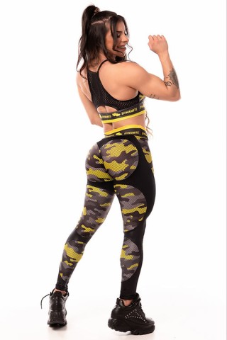 Legging Dynamite Apple Booty Camuflada Amarela