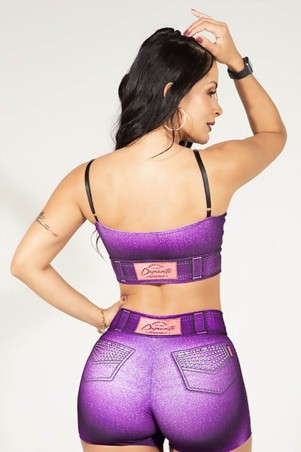 Top Dynamite Fake Jeans Orchid Purple