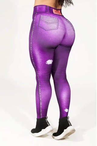 Legging Dynamite Fake Jeans Orchid Roxo