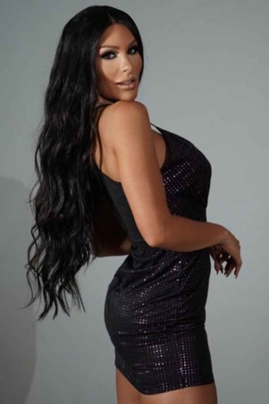 Vestido Chocolate Doce Norabel Preto Pink