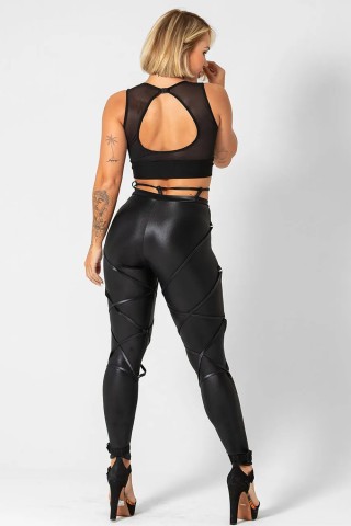 Legging tiras Superhot Preta