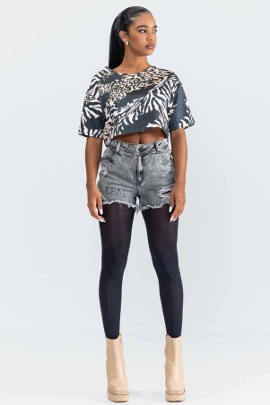 Cropped Plano Glory Estampado