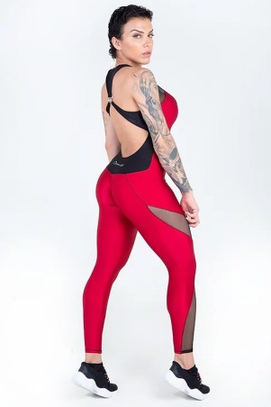 Red Black Tulle Mahogany Jumpsuit