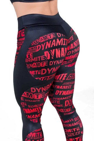 Legging Fitness Redfont Apple Booty Vermelho Preto Dynamite