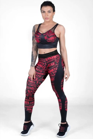 Legging Fitness Redfont Apple Booty Vermelho Preto Dynamite