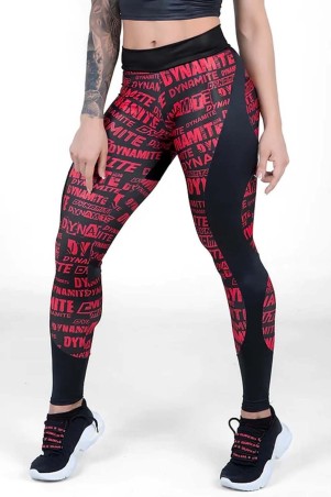 Redfont Red Black Apple Booty Dynamite Fitness Leggings