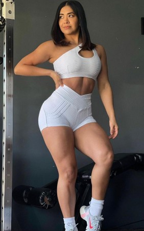 Conjunto Shorts Brocado Branco