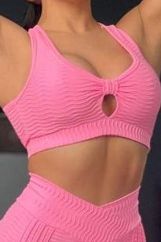 Pink flower power brocade set