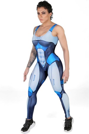 Macacão Fitness Dynamite Holo Blue