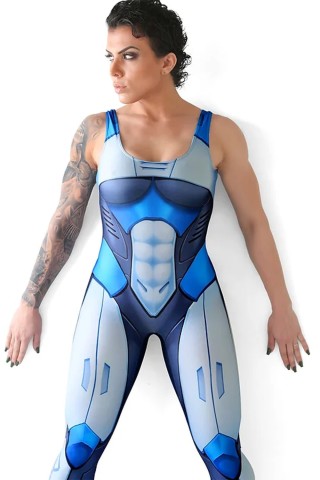 Macacão Fitness Dynamite Holo Blue Macacão Fitness Dynamite Holo Blue