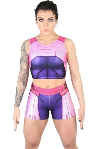 Blusa Cropped Fitness Dynamite Robo Rose