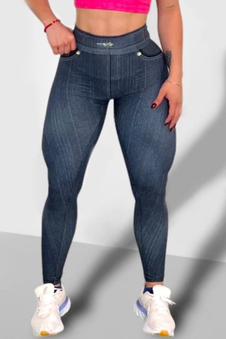 Legging Fake Jeans Barbie Escura