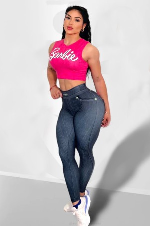 Legging Fake Jeans Barbie Escura