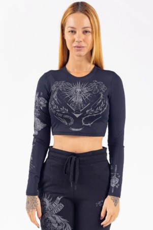 Cropped Manga Longa Soul Ink Preto