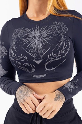 Cropped Manga Longa Soul Ink Preto