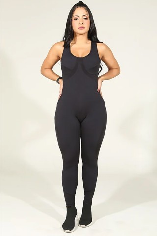 Macacão Fitness Apple Booty Noir Preto