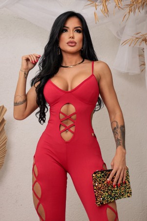 Red Triplo X Jumpsuit