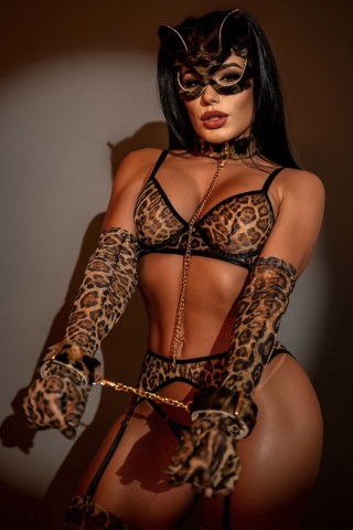 2 Piece jaguar Chain And Leash Set