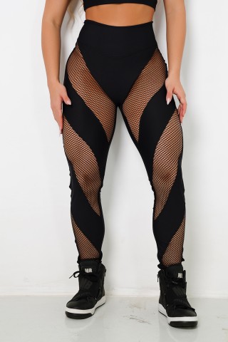 Legging Anitta com Arrastão Preto Legging Anitta com Arrastão Preto