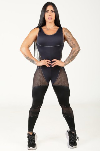 Sexy Body Mesh Jumpsuit