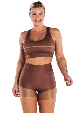 Brown Bicolor Shorts