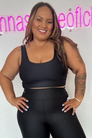 Black Striped 3D Top