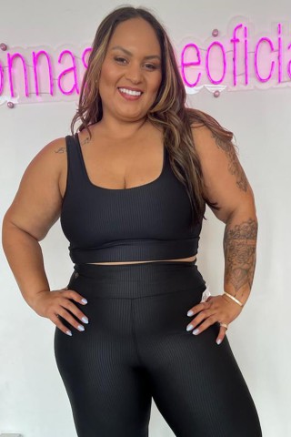 Black Striped 3D Top