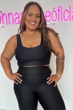 Black Striped 3D Top