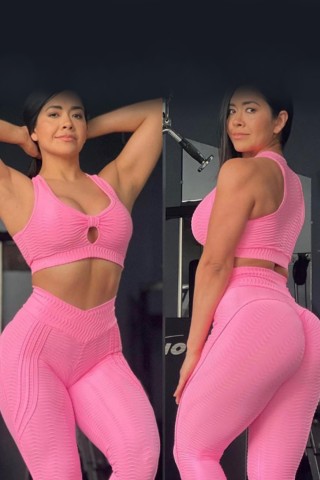 Legging Brocada Rosa Donna Shape