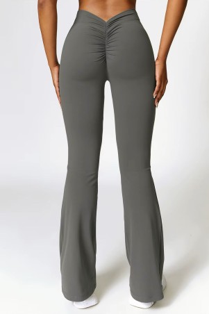 Grey Push Up V Flare Leggings w/u