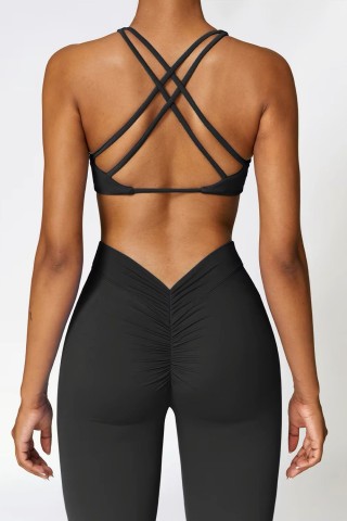 Black Push Up V Flare Leggings w/u