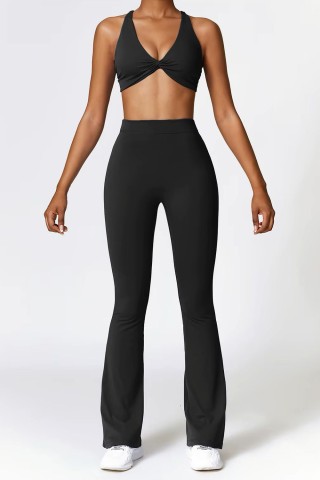 Black Push Up V Flare Leggings w/u