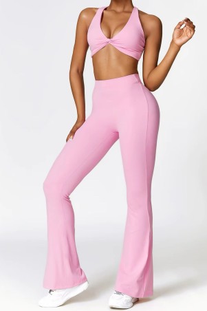 Pink Push Up V Flare Leggings w/u