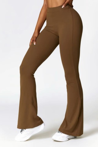 Brown Push Up V Flare Leggings w/u