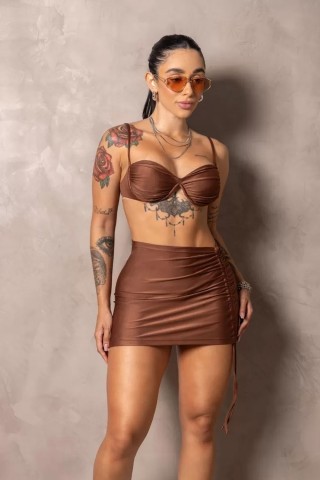 Stunning Brown Beach Cover-up Skirt