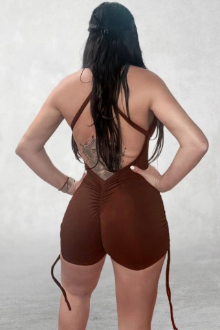 Cocoa Curve Brown Romper Cocoa Curve Brown Romper