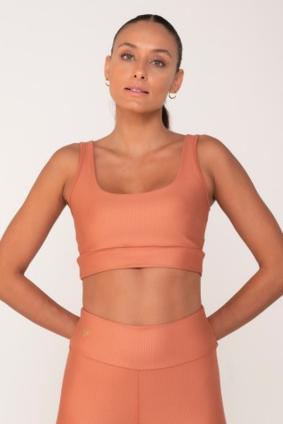 Coral Striped 3D Top