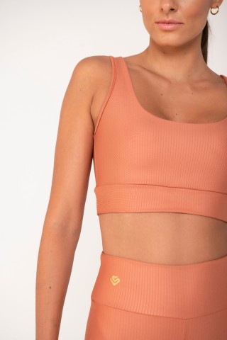 Coral Striped 3D Top