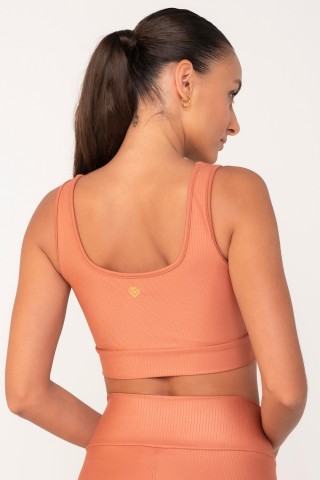 Coral Striped 3D Top