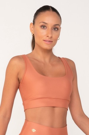 Coral Striped 3D Top