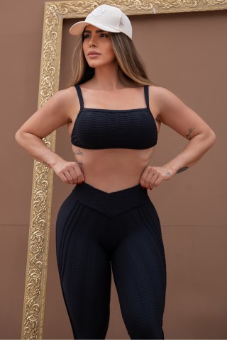 Conjunto brocado Fitwave Black c/e