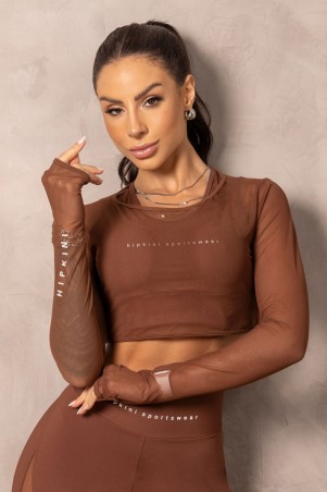 Blusa de Tule Balance Marrom