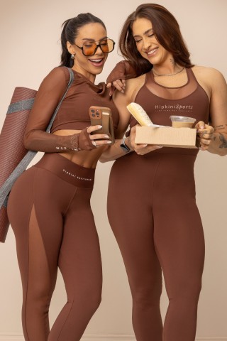 Balance Brown Jumpsuit With Tulle S/L