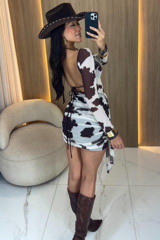 Vestido Savage Cow Marrom