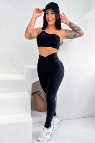 One Shoulder Energy Black Set W/U