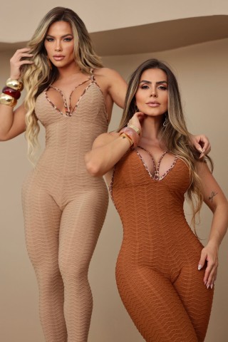 Macacão Toque de Luxo Nude C/E