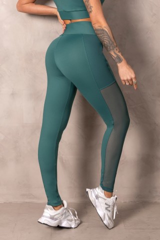 Legging Brighten Verde com Tule S/E