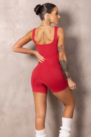 Macaquinho Fitness Seamless Brighten Vermelho